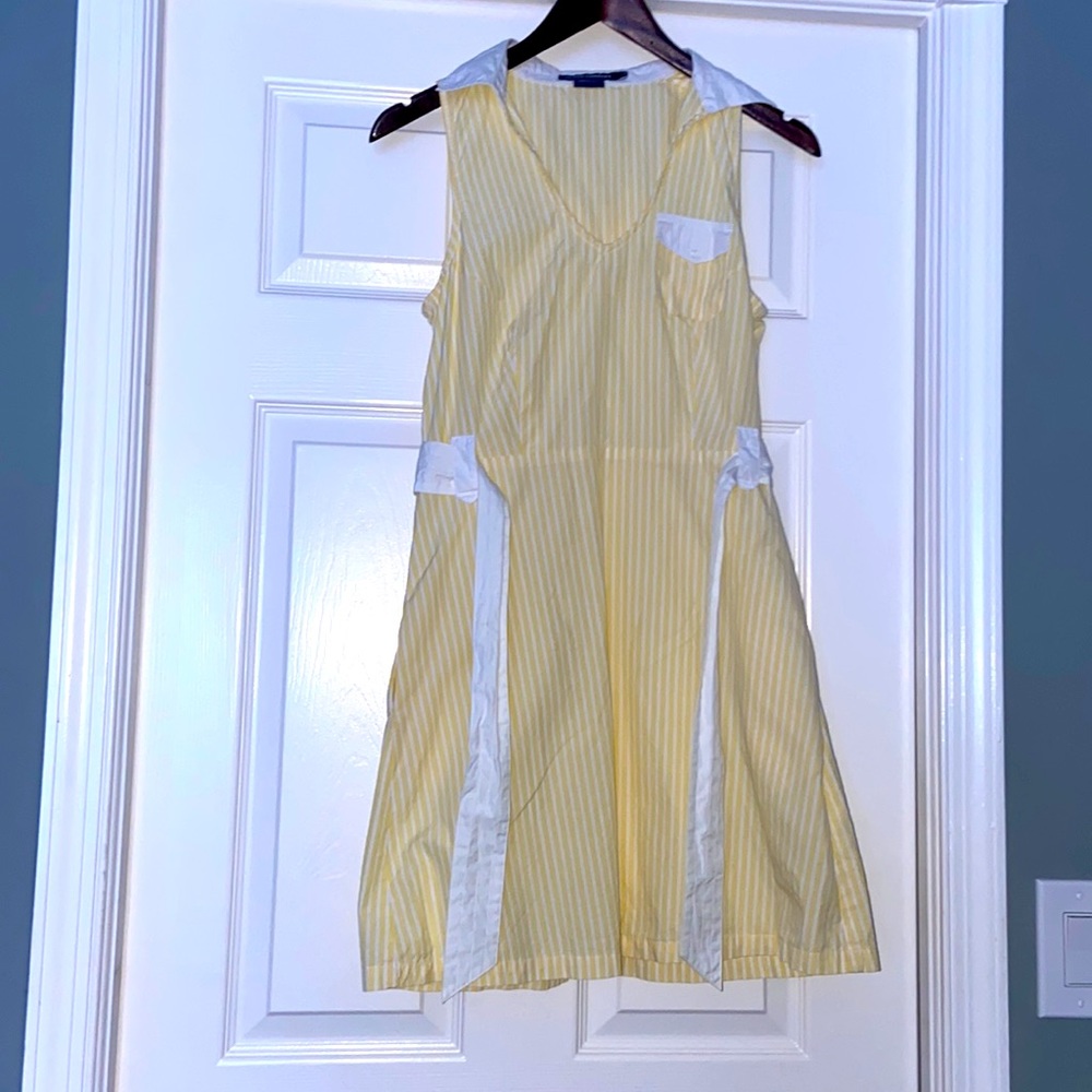 Island Company white and yellow striped mini dress